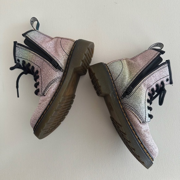 Dr. Martens Junior 1460 Rainbow Glitter Lace Up Boots - Picture 8 of 13